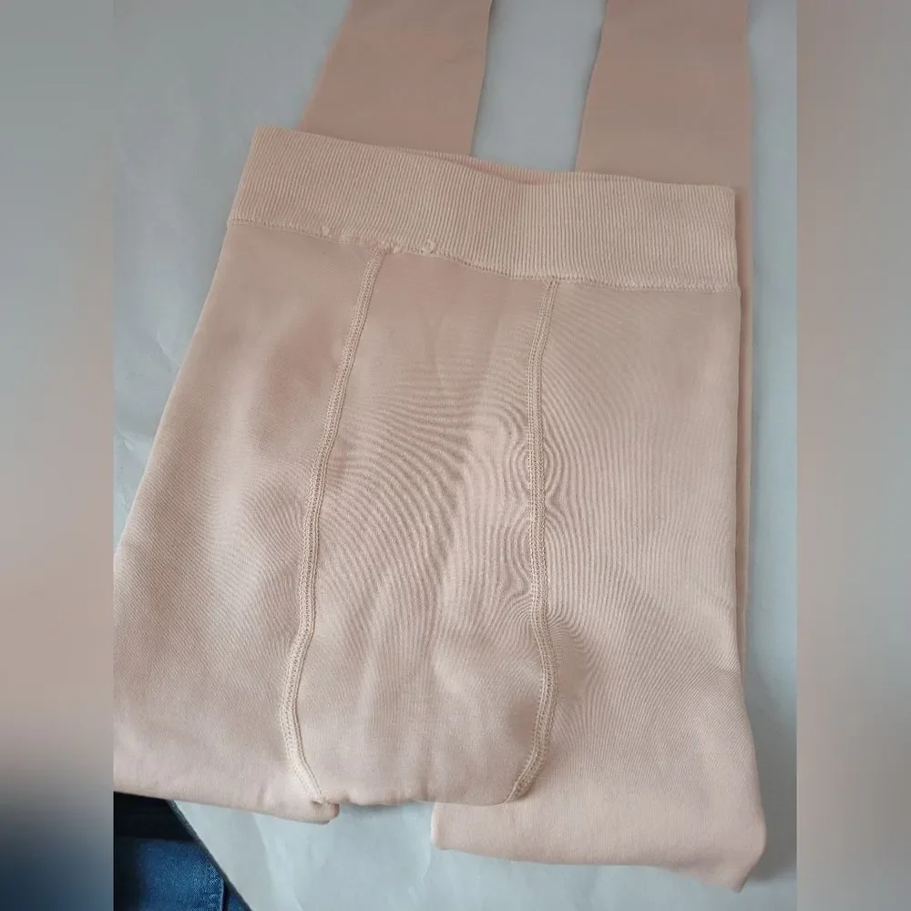 Thick Lined Nude Beige Tights Girls XL - XXL Cozy Warm Modest Transition Dance